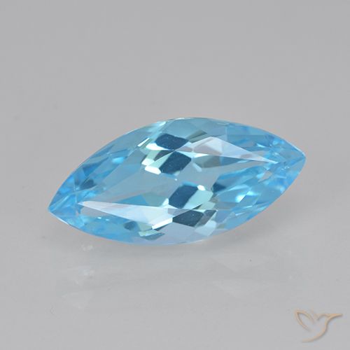 4.06ct Natural Azul Suizo Topacio, Marquesa, VVS