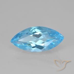 Topacio Azul Suizo natural de 4.06 ct, Marquesa, VVS
