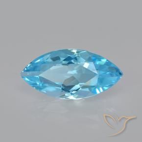 Topacio Azul Suizo natural de 3.75 ct, Marquesa, VVS