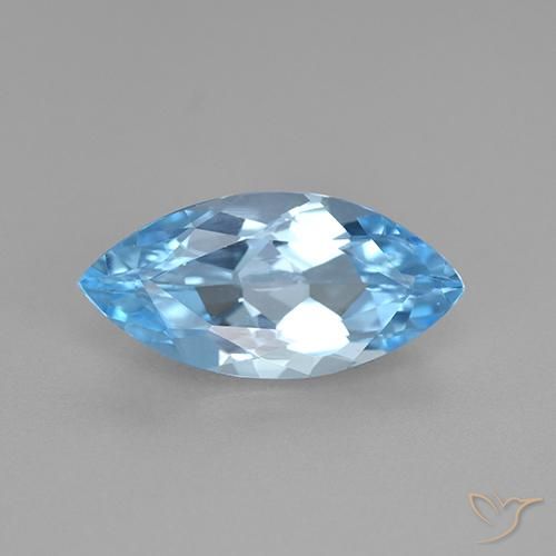 3.75ct Natural Azul Cielo Topacio, Marquesa, VVS-VS