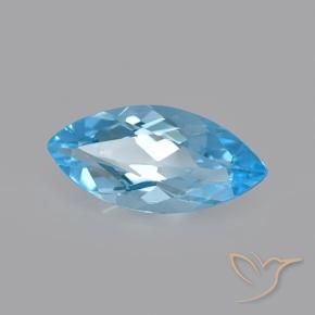 Topacio Azul Suizo natural de 3.40 ct, Marquesa, VVS-VS
