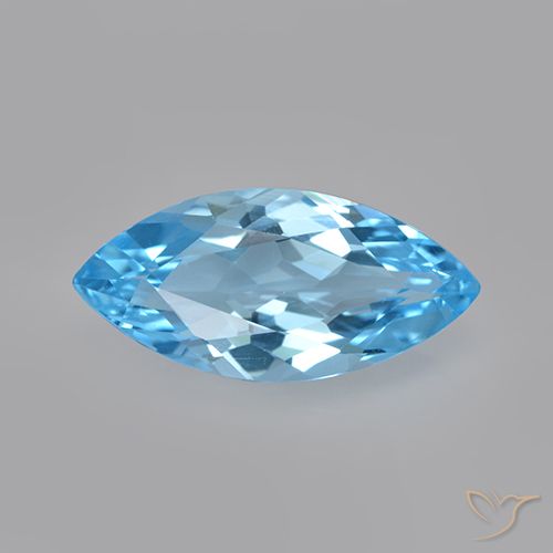 3.19ct Natural Azul Suizo Topacio, Marquesa, VVS-VS