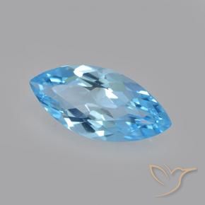 Topacio Azul Suizo natural de 3.19 ct, Marquesa, VVS-VS