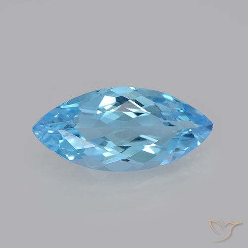 3.67ct Natural Azul Suizo Topacio, Marquesa, VVS