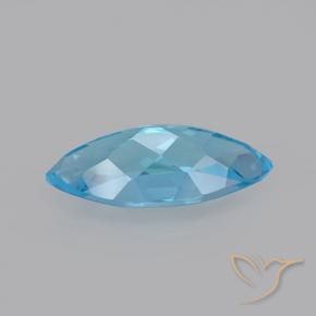 Topacio Azul Suizo natural de 3.67 ct, Marquesa, VVS