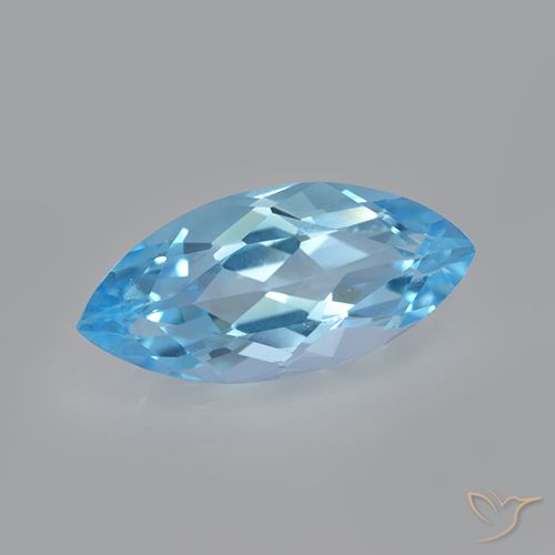 3.68ct Natural Azul Suizo Topacio, Marquesa, VVS-VS