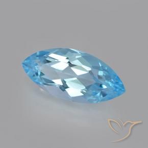 Topacio Azul Suizo natural de 3.68 ct, Marquesa, VVS-VS