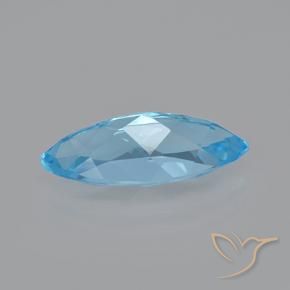 Topacio Azul Suizo natural de 3.68 ct, Marquesa, VVS-VS