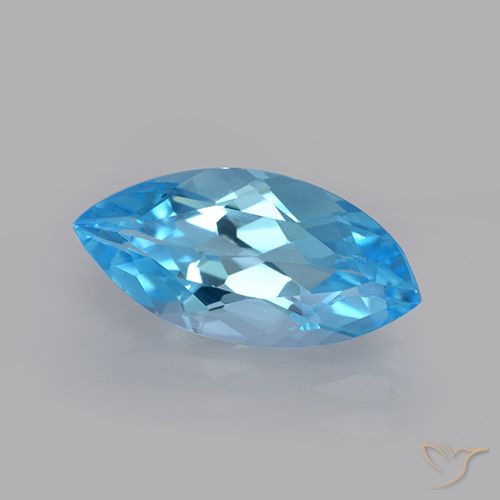 3.70ct Natural Azul Suizo Topacio, Marquesa, VVS