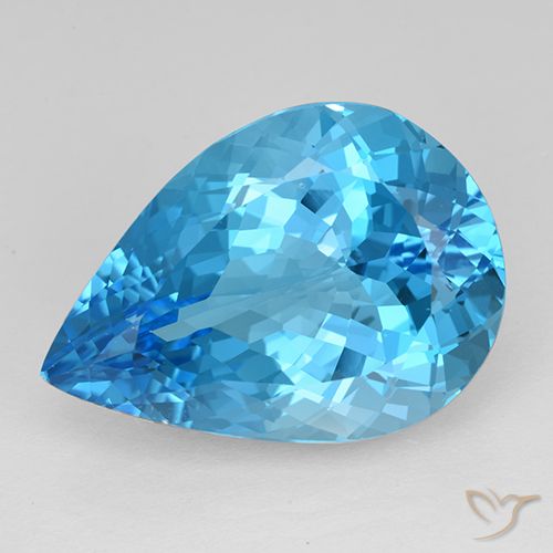 21.98ct Natural Azul Suizo Topacio, En forma de pera, VVS