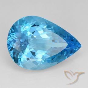 Topacio Azul Suizo natural de 21.98 ct, En forma de pera, VVS