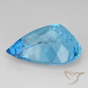 Topacio Azul Suizo natural de 21.98 ct, En forma de pera, VVS