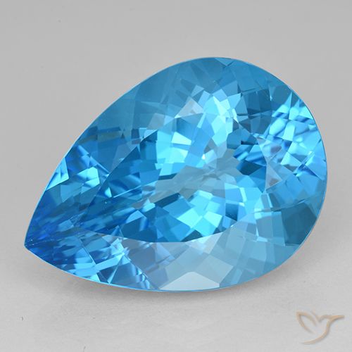 23.86ct Natural Azul Suizo Topacio, En forma de pera, VVS