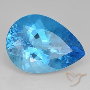 Topacio Azul Suizo natural de 23.86 ct, En forma de pera, VVS