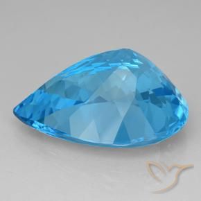 Topacio Azul Suizo natural de 23.86 ct, En forma de pera, VVS