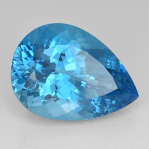 Topacio azul natural de 26,49 ct, en forma de pera, IF