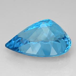 Topacio azul natural de 26,49 ct, en forma de pera, IF