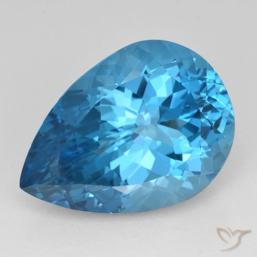 23.70ct Natural Azul Suizo Topacio, En forma de pera, VVS