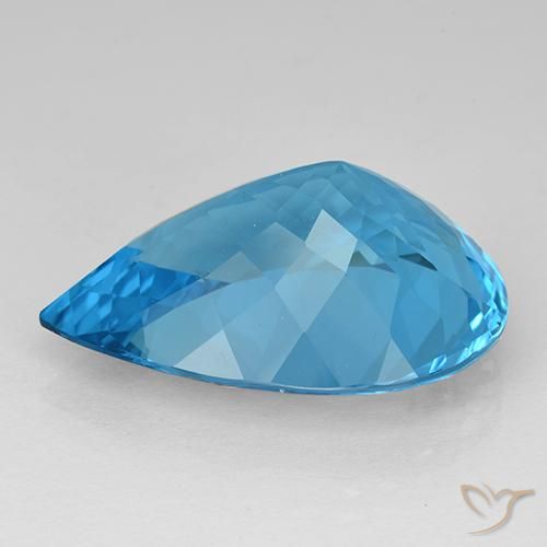 Topacio Azul Suizo natural de 21.70 ct, En forma de pera, IF