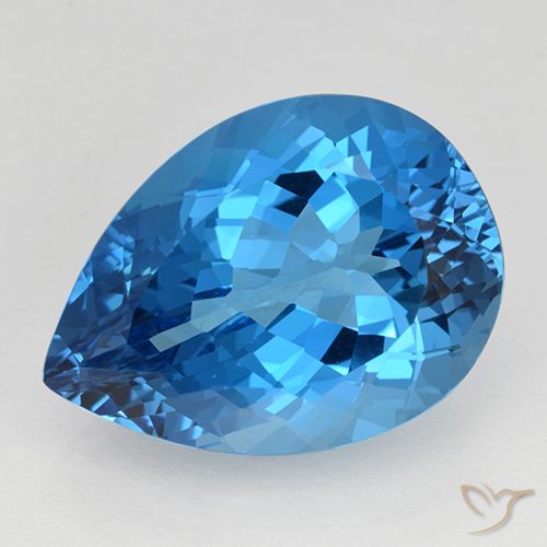 Topacio Azul Suizo natural de 25.31 ct, En forma de pera, VVS
