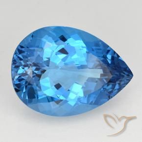 Topacio Azul Suizo natural de 25.31 ct, En forma de pera, VVS
