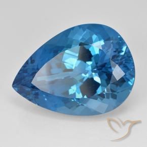 Topacio Azul Suizo natural de 25.03 ct, En forma de pera, VVS