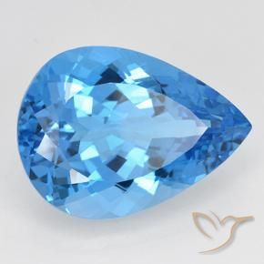 Topacio Azul Suizo natural de 24.07 ct, En forma de pera, VVS