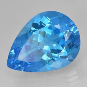 Topacio azul natural de 22,54 ct, en forma de pera, VVS