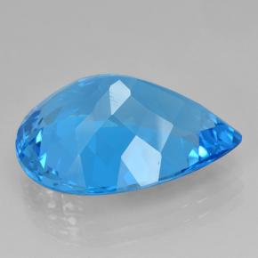 Topacio azul natural de 22,54 ct, en forma de pera, VVS