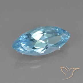 Topacio Azul Cielo natural de 3.46 ct, Marquesa, VVS-VS