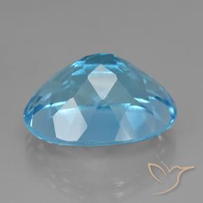 Topacio azul natural de 24,36 ct, corte óvalo, VVS