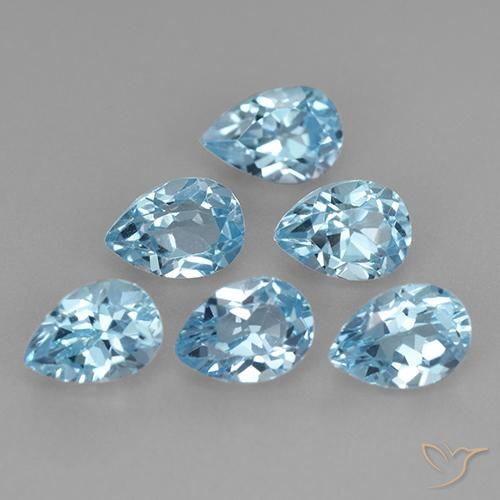 3.85ctw Natural Azul Suizo Topacio, En forma de pera, VS