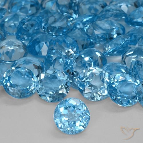 Topacio Azul Suizo natural de 2.23 ct, Redondo, VVS-VS