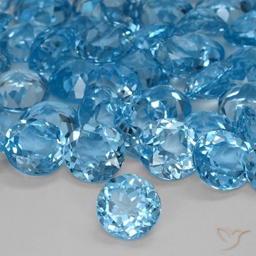 Topacio Azul Suizo natural de 2.23 ct, Redondo, VVS-VS