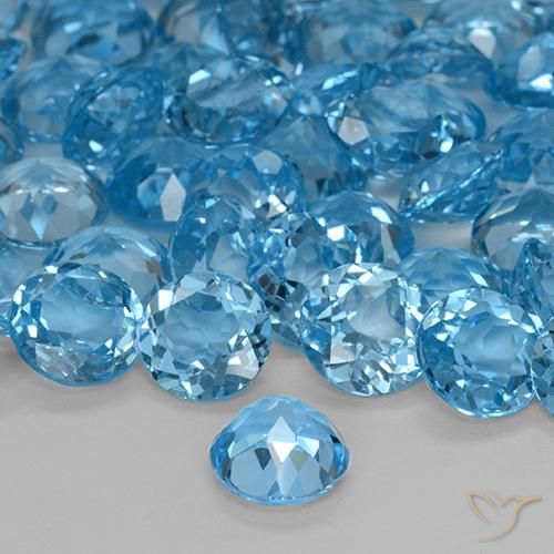 Topacio Azul Suizo natural de 2.23 ct, Redondo, VVS-VS
