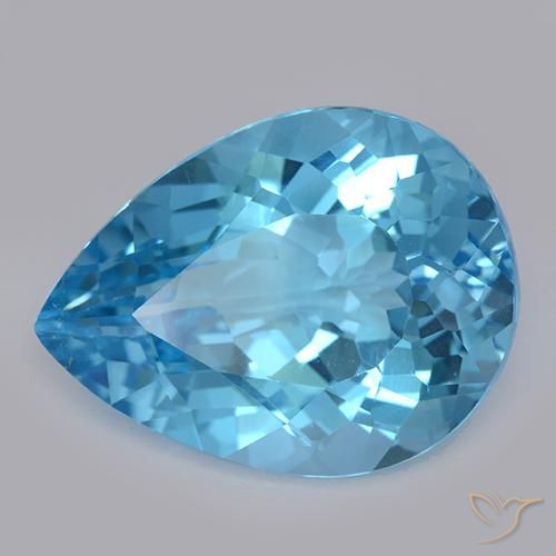 Topacio Azul Suizo natural de 32.57 ct, En forma de pera, VVS