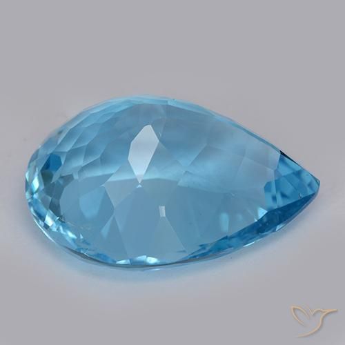 Topacio Azul Suizo natural de 32.57 ct, En forma de pera, VVS