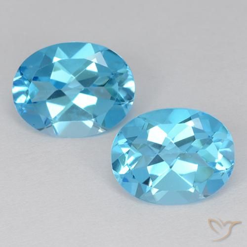 4.16ctw Natural Azul Suizo Topacio, Ovalada, VVS-VS