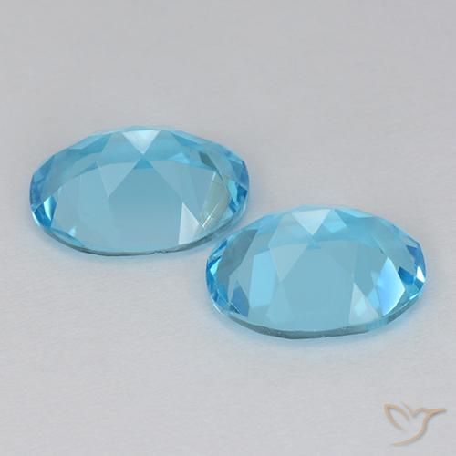 Gemas de Topacio Azul Suizo natural de 4.16 ct, Ovalada, VVS-VS