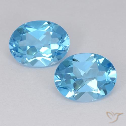 4.26ctw Natural Azul Suizo Topacio, Ovalada, VVS-VS
