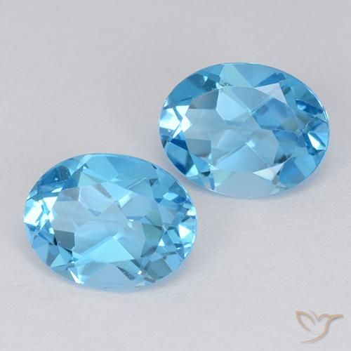 Gemas de Topacio Azul Suizo natural de 4.26 ct, Ovalada, VVS-VS