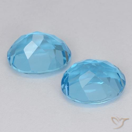 Gemas de Topacio Azul Cielo natural de 5.51 ct, Corte Óvalo, VVS-VS
