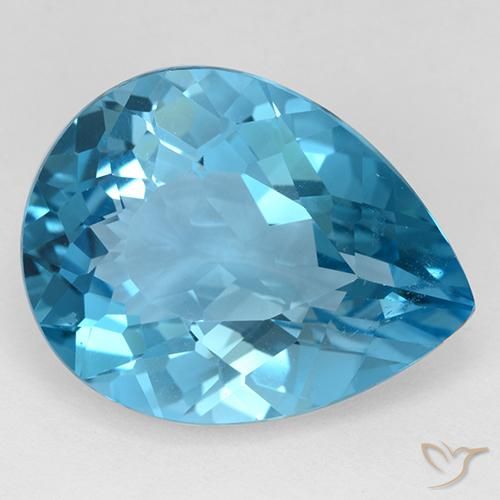 30.91ct Natural Azul Suizo Topacio, En forma de pera, VVS