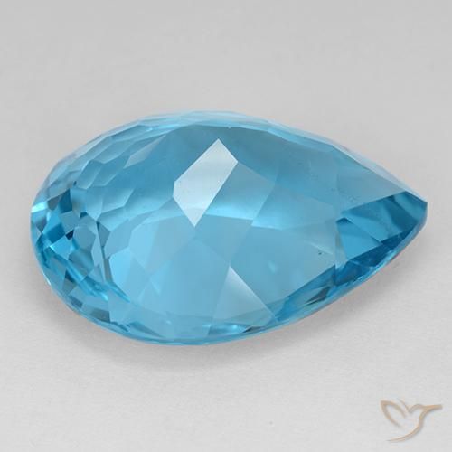 Topacio Azul Suizo natural de 30.91 ct, En forma de pera, VVS
