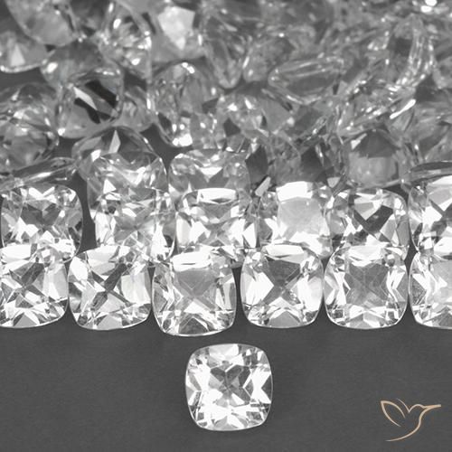 0.49ct Natural Blanco Topacio, Forma Cojín, VVS-VS