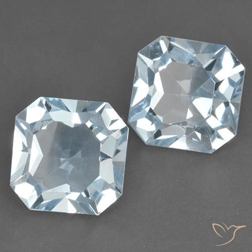 Gemas de Topacio Azul Cielo natural de 11.30 ct, Corte Octágono / Esmeralda, VVS-VS