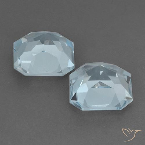 Gemas de Topacio Azul Cielo natural de 11.30 ct, Corte Octágono / Esmeralda, VVS-VS