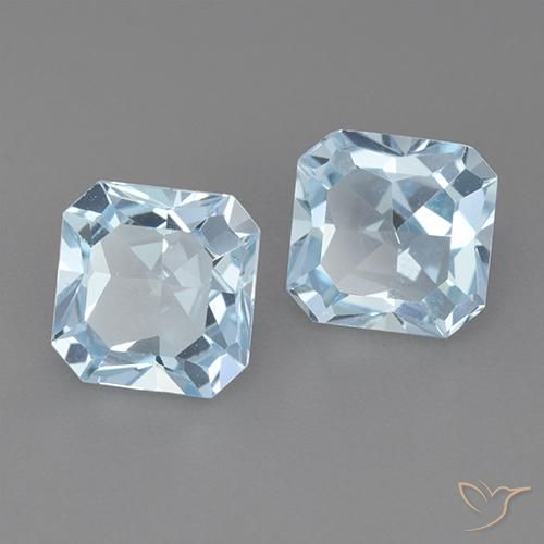 Gemas de Topacio Azul Cielo natural de 5.97 ct, Corte Octágono / Esmeralda, VVS