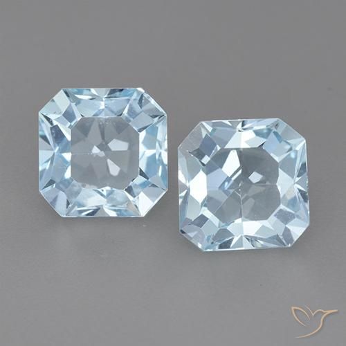 6.60ctw Natural Azul Suizo Topacio, corte esmeralda, VVS