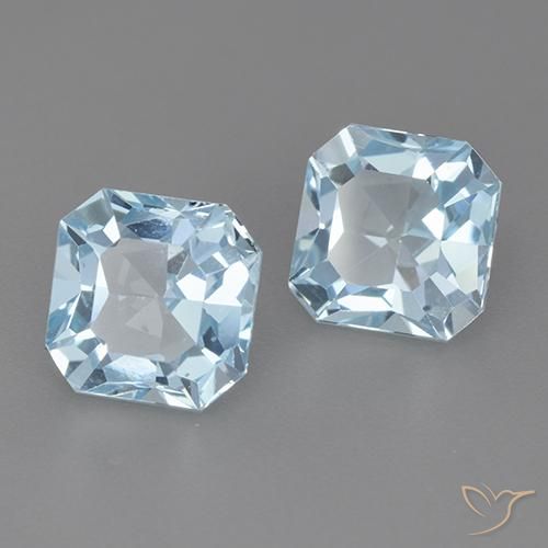 Gemas de Topacio Azul Suizo natural de 6.60 ct, Corte Octágono / Esmeralda, VVS